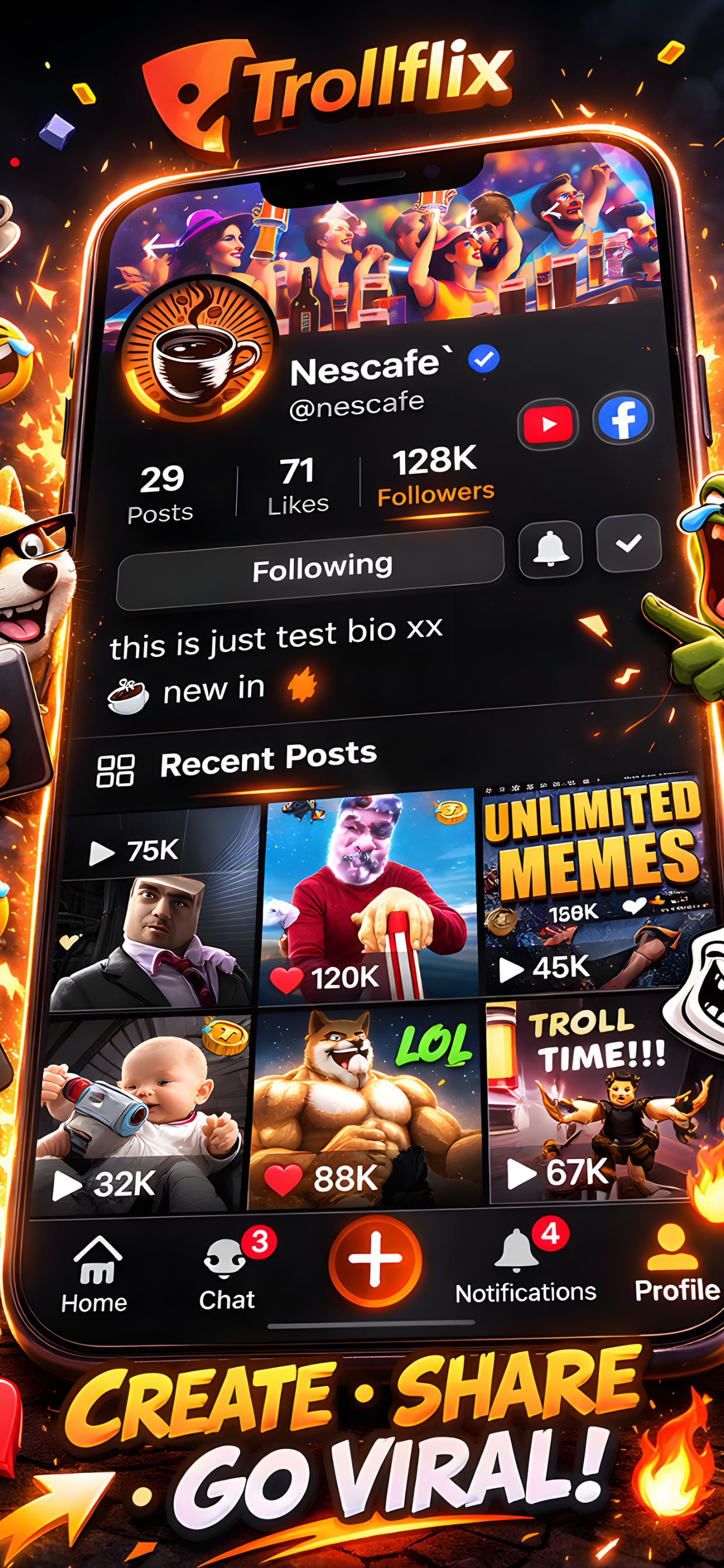 Trollflix iOS app preview